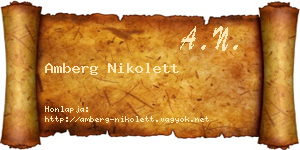 Amberg Nikolett névjegykártya